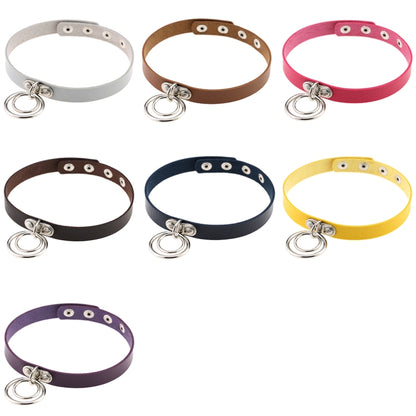 Collar de cuero con dos aros para discoteca, estilo rock punk, estilo europeo y americano, DHXQ02.