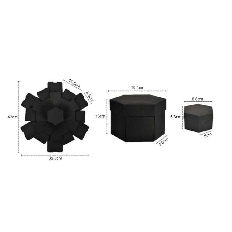 Álbum de fotos creativo con forma de estrella, hecho a mano, sorpresa, con forma de hexágono floreciente.