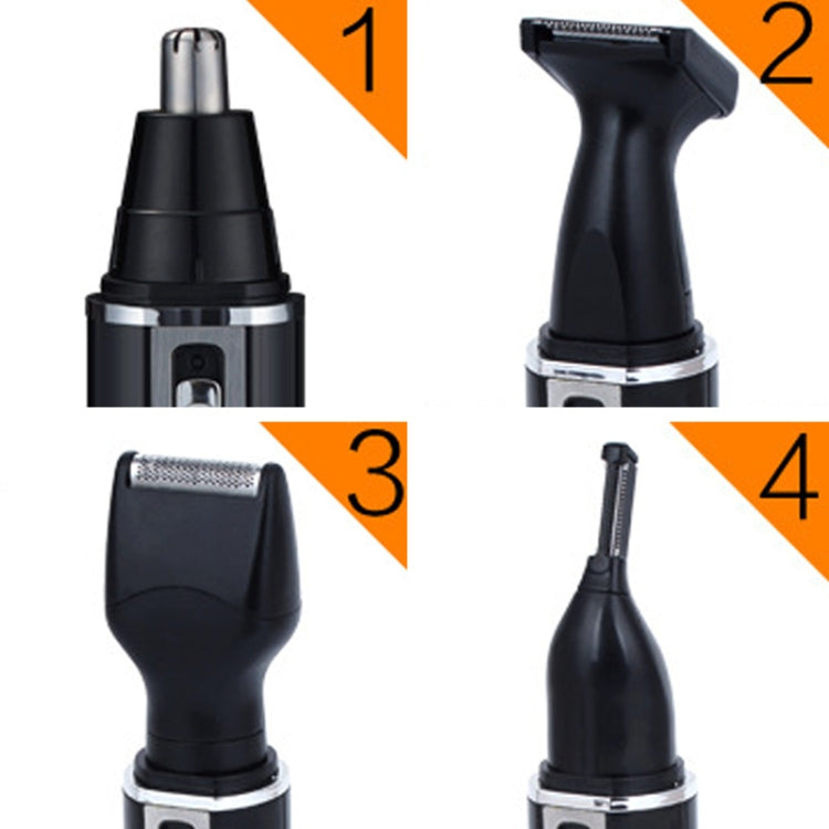 SPORTSMAN - Afeitadora eléctrica 4 en 1 recargable para orejas, nariz, barba, rostro, cejas y vello para hombres, enchufe estadounidense (negro, 110 V)