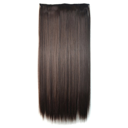 4B# One-piece Seamless Five-clip Wig Long Straight Wig Piece, 4B#