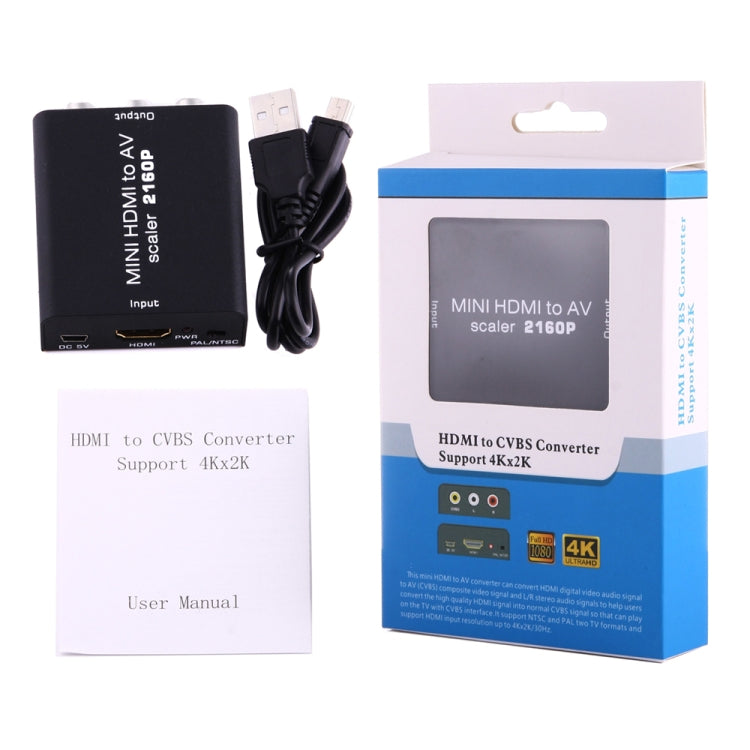 Convertidor de señal de vídeo compuesto Mini HDMI a AV/CVBS, Mini HDMI a AV/CVBS