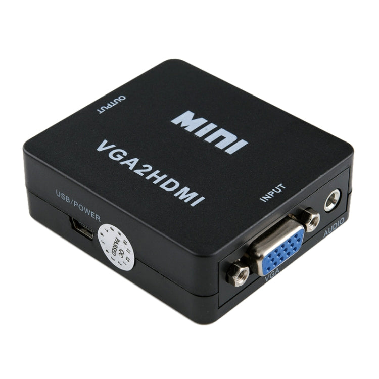 HOWEI HW-2107 HD 1080P Mini VGA para HDMI Scaler Box Conversor Digital de Áudio e Vídeo