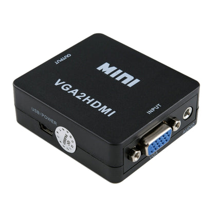 HOWEI HW-2107 HD 1080P Mini VGA para HDMI Scaler Box Conversor Digital de Áudio e Vídeo