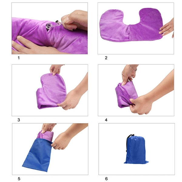 Air Inflatable U-Shaped Travel Neck Pillow Cushion