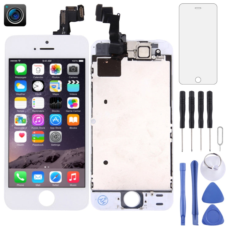 LCD Screen with Front Camera for iPhone 5S, 4 in 1 for i5s White, 4 in 1 for i5s Black