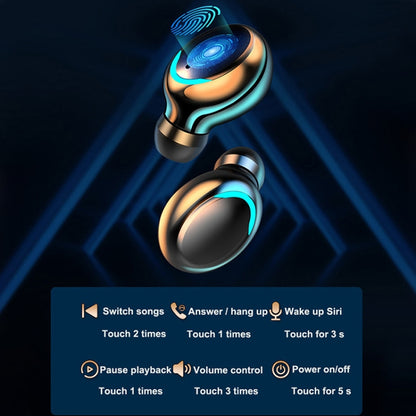 F9-5C LED Light + Digital Display Noise Reduction Bluetooth Earphone with Hand Strap, F9-5C LED Light with Strap Black, F9-5C LED Light with Strap White