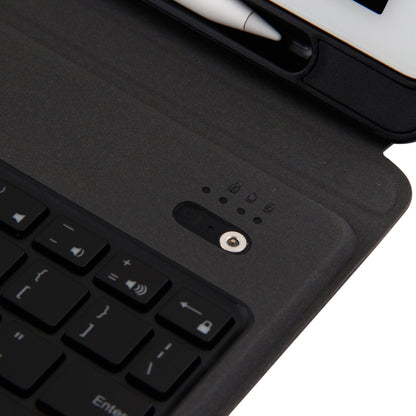 Funda T-201D con teclado ultrafino Bluetooth 3.0 desmontable y textura de piel de cordero para iPad Air, Air 2 y iPad Pro de 9,7 pulgadas, compatible con múltiples ángulos y retroiluminación.