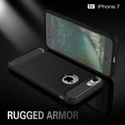 For  iPhone 8 & 7  Brushed Texture Fiber TPU Rugged Armor Protective Case, For iPhone 8 & 7, For 8 & 7