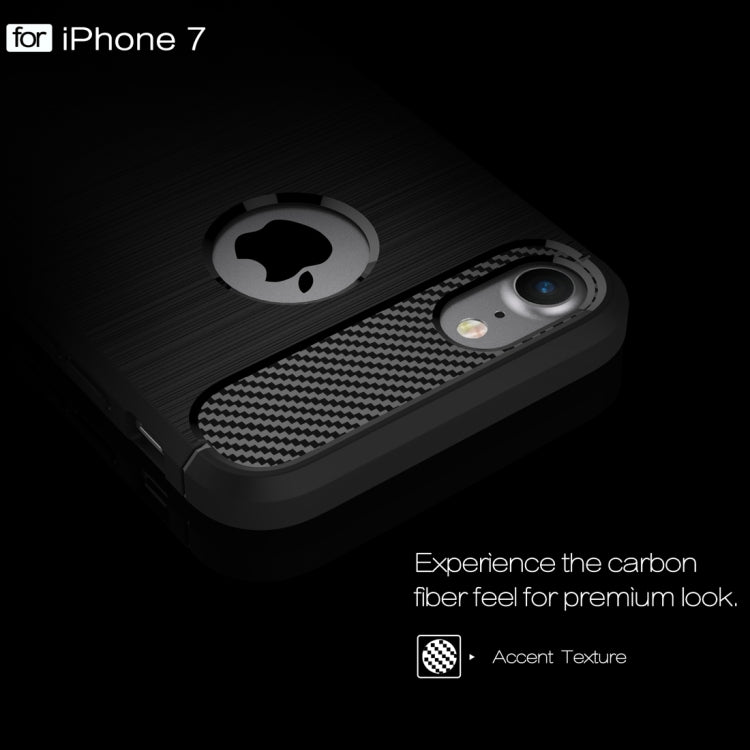 For  iPhone 8 & 7  Brushed Texture Fiber TPU Rugged Armor Protective Case, For iPhone 8 & 7, For 8 & 7