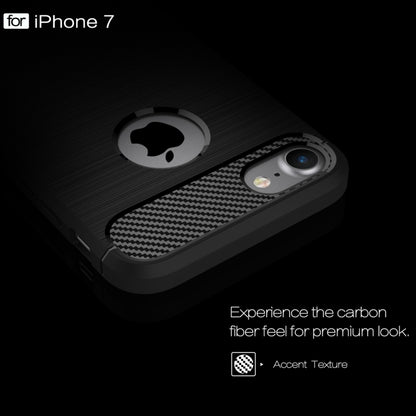 For  iPhone 8 & 7  Brushed Texture Fiber TPU Rugged Armor Protective Case, For iPhone 8 & 7, For 8 & 7