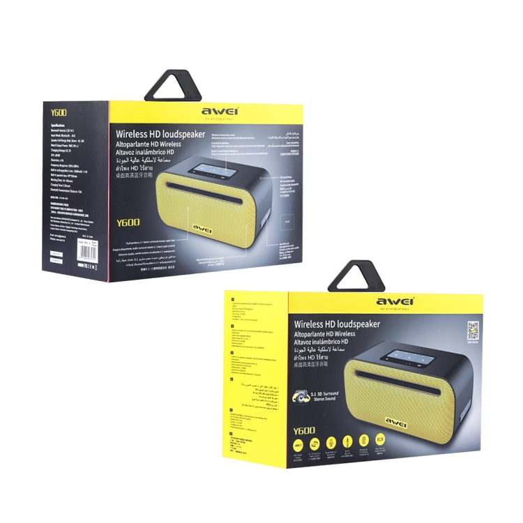 awei Y600 Wireless Bluetooth Speaker with 3D Stereo, Built-in Mic, Support TF Card / AUX / NFC, Y600