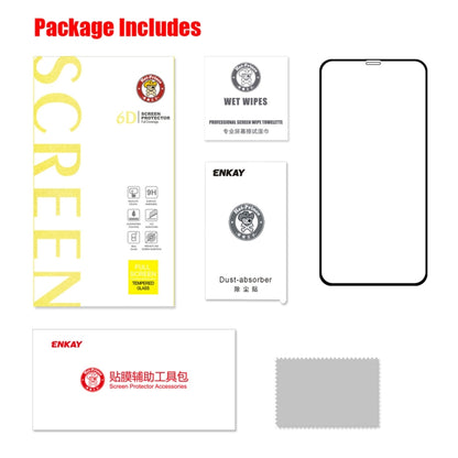 For iPhone 11 Pro / XS / X ENKAY Hat-Prince 0.26mm 9H 6D Curved Full Screen Tempered Glass Film, For X / XS (6D)