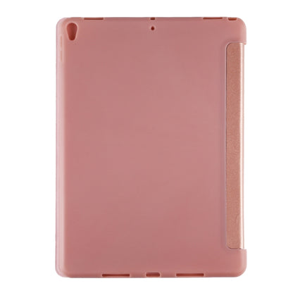 PU Plastic Bottom Case Foldable Deformation Left and Right Flip Leather Case with Three Fold Bracket & Smart Sleep for iPad Air3 2019
