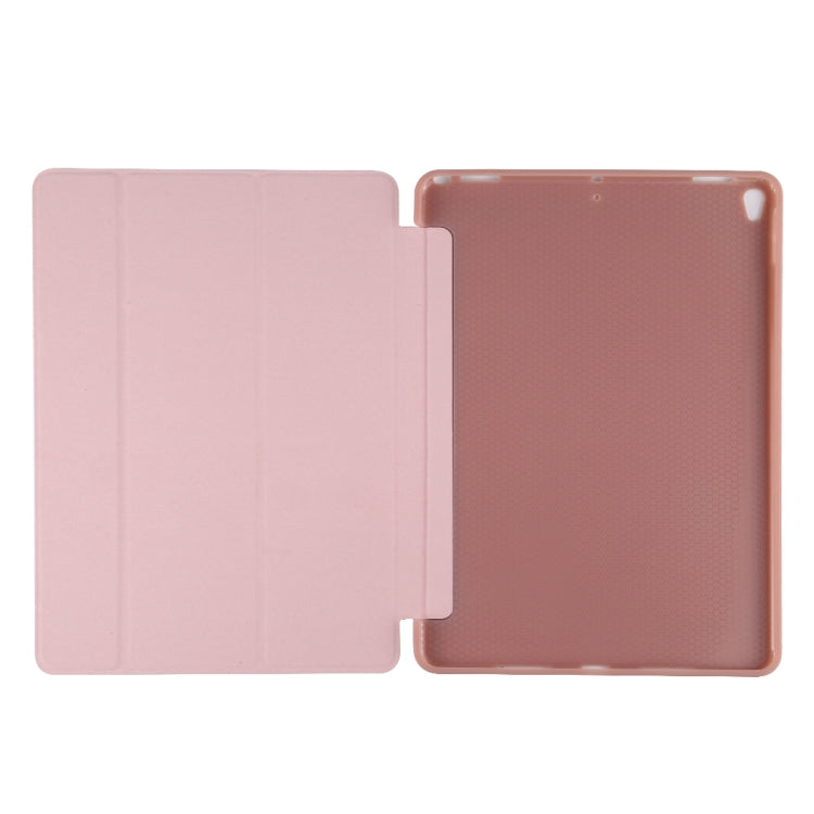 PU Plastic Bottom Case Foldable Deformation Left and Right Flip Leather Case with Three Fold Bracket & Smart Sleep for iPad Air3 2019