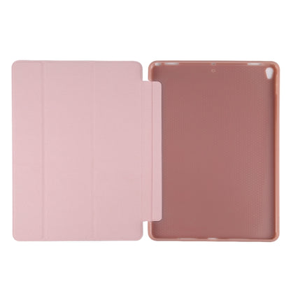 PU Plastic Bottom Case Foldable Deformation Left and Right Flip Leather Case with Three Fold Bracket & Smart Sleep for iPad Air3 2019