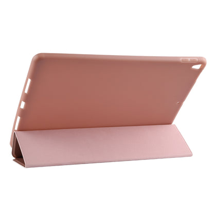 PU Plastic Bottom Case Foldable Deformation Left and Right Flip Leather Case with Three Fold Bracket & Smart Sleep for iPad Air3 2019
