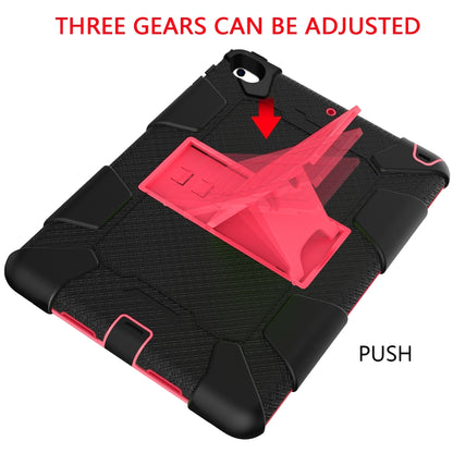 Shockproof Two-color Silicone Protection Shell for iPad Mini 2019 & 4, with Holder (Rose Red+Blue), IPRO0183A, IPRO0183B, IPRO0183C, IPRO0183D, IPRO0183E, IPRO0183F, IPRO0183G, IPRO0183H, IPRO0183I, IPRO0183J, IPRO0183K