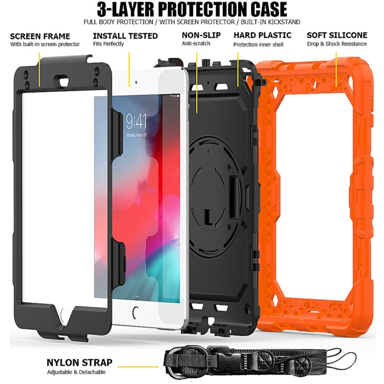 Shockproof Colorful Silica Gel + PC Protective Case for iPad Mini 2019 / Mini 4, with Holder & Shoulder Strap & Hand Strap & Pen Slot, For iPad Mini 2019 / Mini 4