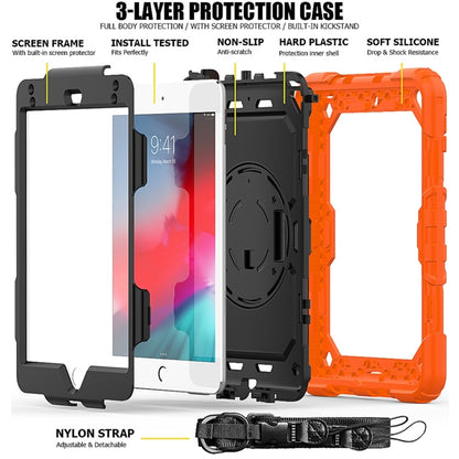 Shockproof Colorful Silica Gel + PC Protective Case for iPad Mini 2019 / Mini 4, with Holder & Shoulder Strap & Hand Strap & Pen Slot, For iPad Mini 2019 / Mini 4