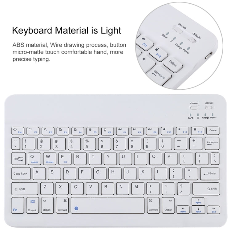 TG11B Teclado Bluetooth blanco desmontable + Funda de microfibra para iPad Pro de 11 pulgadas (2020), con ranura y soporte para lápiz, teclado blanco