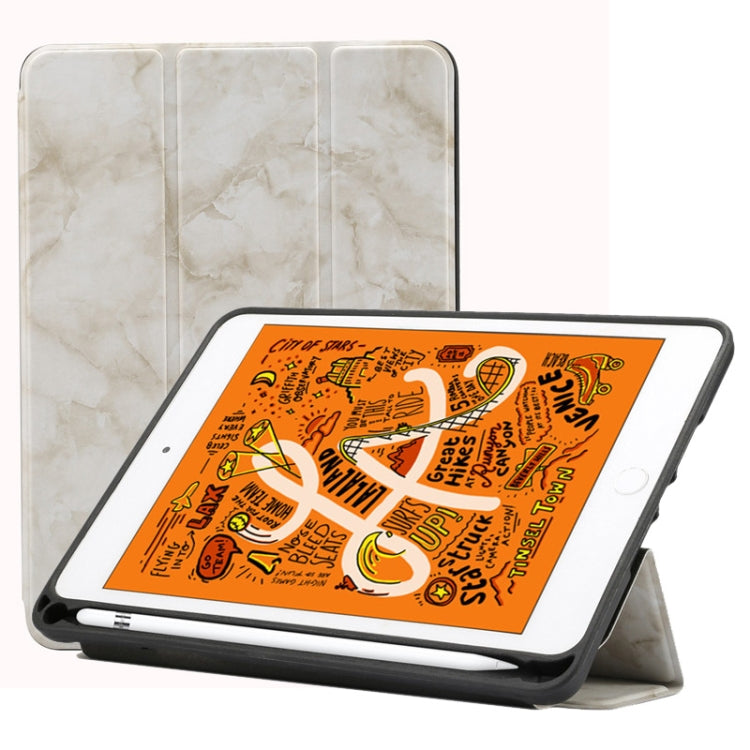Marble Texture Pattern Horizontal Flip Leather Case for iPad Mini 2019, with Three-folding Holder & Pen Slot & Sleep / Wake-up Function, For iPad Mini 2019