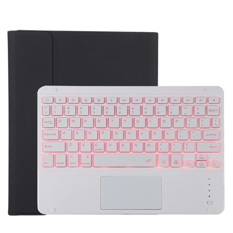 TG11BCS Detachable Bluetooth White Keyboard Microfiber Leather Tablet Case for iPad Pro 11 inch (2020), with Backlight & Touchpad & Pen Slot & Holder, White Keyboard