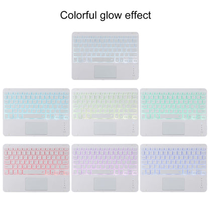 TG11BCS Detachable Bluetooth White Keyboard Microfiber Leather Tablet Case for iPad Pro 11 inch (2020), with Backlight & Touchpad & Pen Slot & Holder, White Keyboard