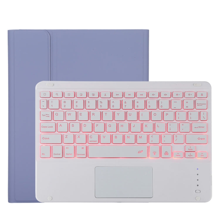 TG11BCS Detachable Bluetooth White Keyboard Microfiber Leather Tablet Case for iPad Pro 11 inch (2020), with Backlight & Touchpad & Pen Slot & Holder, White Keyboard