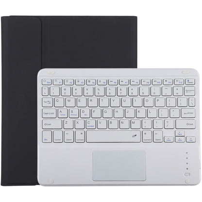 TG-102BC Detachable Bluetooth White Keyboard + Microfiber Leather Tablet Case for iPad 10.2 inch / iPad Air (2019), with Touch Pad & Pen Slot & Holder, White Keyboard