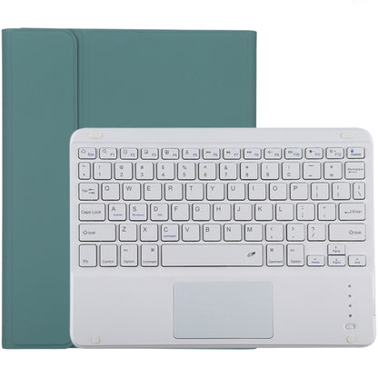 TG-102BC Detachable Bluetooth White Keyboard + Microfiber Leather Tablet Case for iPad 10.2 inch / iPad Air (2019), with Touch Pad & Pen Slot & Holder, White Keyboard