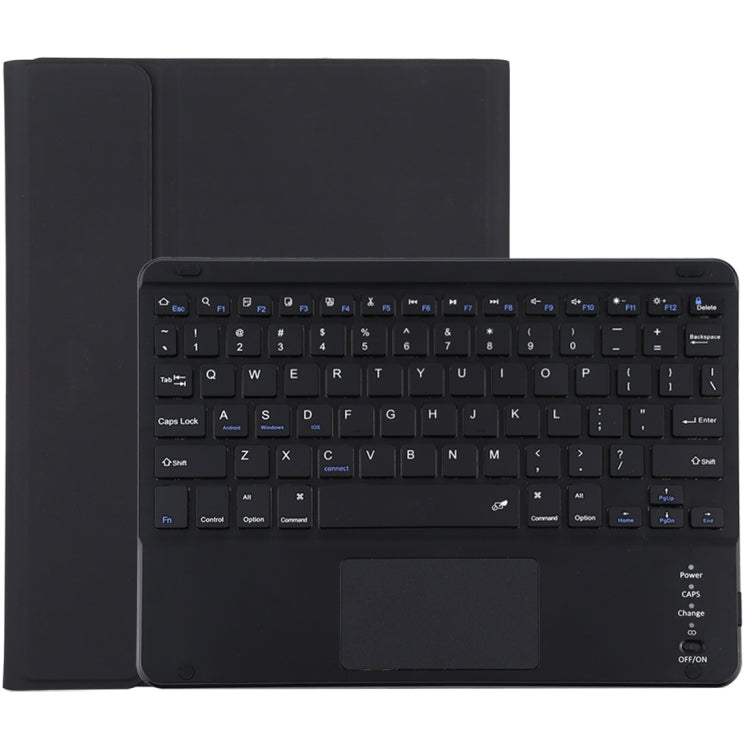 Teclado Bluetooth destacável TG-102BC preto + capa em pele de microfibra para iPad de 10,2 polegadas / iPad Air (2019), com touchpad, compartimento e suporte para caneta, TG-102BC