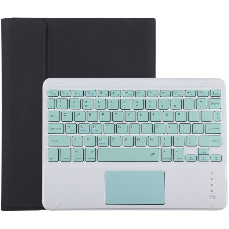 TG-102BC Detachable Bluetooth Green Keyboard + Microfiber Leather Tablet Case for iPad 10.2 inch / iPad Air (2019), with Touch Pad & Pen Slot & Holder, Green Keyboard