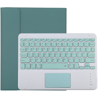 TG-102BC Detachable Bluetooth Green Keyboard + Microfiber Leather Tablet Case for iPad 10.2 inch / iPad Air (2019), with Touch Pad & Pen Slot & Holder, Green Keyboard