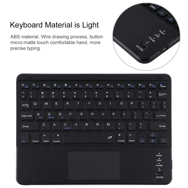 TG97BC Detachable Bluetooth Black Keyboard + Microfiber Leather Tablet Case for iPad 9.7 inch, with Touch Pad & Pen Slot & Holder, TG97BC