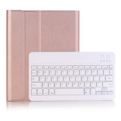 Funda ultrafina de cuero con teclado Bluetooth desmontable para iPad de 10,2 pulgadas (2019), con función de soporte y ranura para lápiz, A102B en negro, A102B en dorado, A102B en azul y A102B en oro rosa.