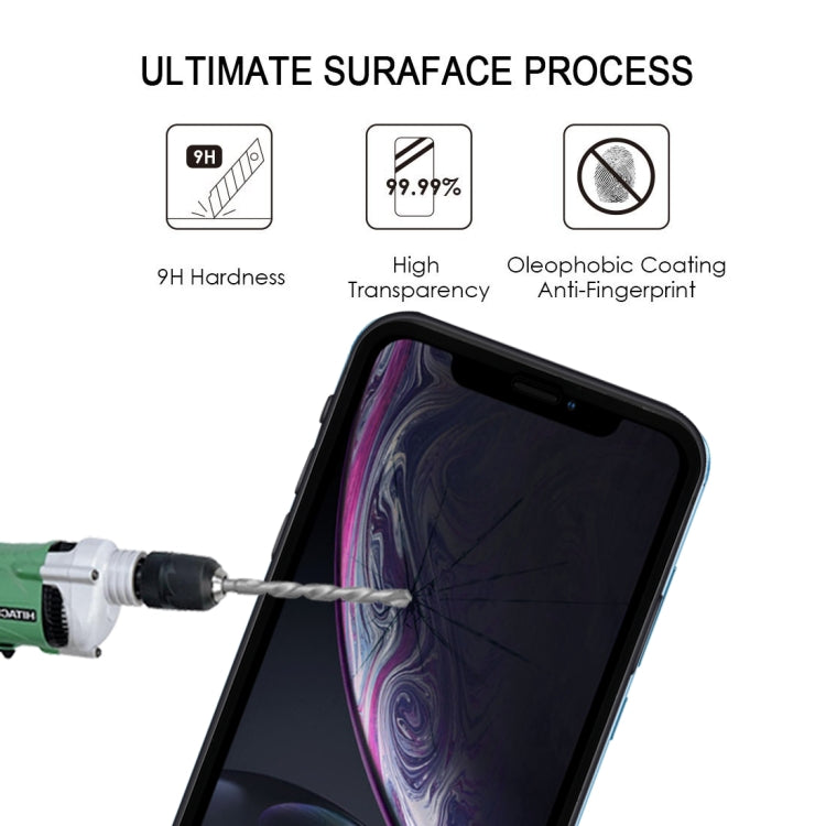 For iPhone 11 / XR 9H 2.5D Ultrathin Silk-screen Carbon Fiber Full Screen Protector Film, For XR