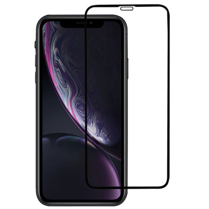 For iPhone 11 / XR Full Glue Silk Print Full Screen Tempered Glass Film, For XR (1 PCS) Black
