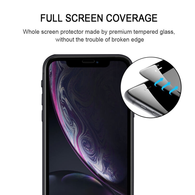 For iPhone 11 / XR Full Glue Silk Print Full Screen Tempered Glass Film, For XR (1 PCS) Black