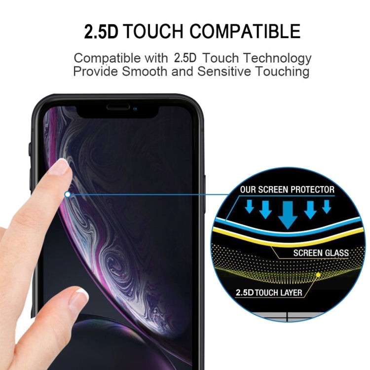 For iPhone 11 / XR Full Glue Silk Print Full Screen Tempered Glass Film, For XR (1 PCS) Black