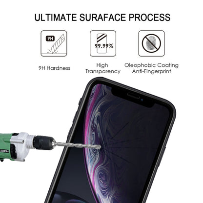 For iPhone 11 / XR Full Glue Silk Print Full Screen Tempered Glass Film, For XR (1 PCS) Black