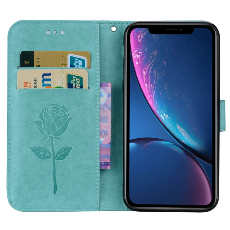 For iPhone XR Rose Embossed Horizontal Flip PU Leather Case,  with Holder & Card Slots & Wallet, For XR
