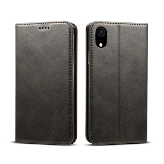 For iPhone XR Suteni Calf Texture Horizontal Flip Leather Case with Holder & Card Slots & Wallet, iPhone XR