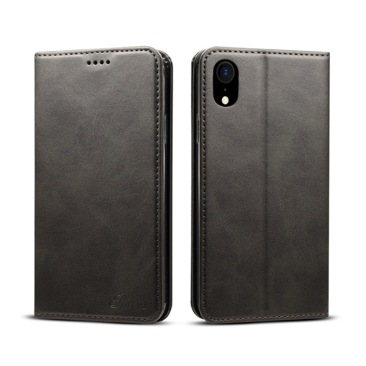 For iPhone XR Suteni Calf Texture Horizontal Flip Leather Case with Holder & Card Slots & Wallet, iPhone XR