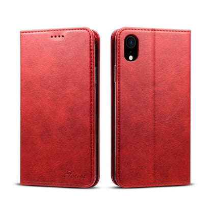 For iPhone XR Suteni Calf Texture Horizontal Flip Leather Case with Holder & Card Slots & Wallet, iPhone XR