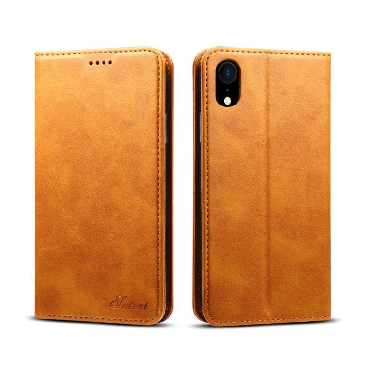 For iPhone XR Suteni Calf Texture Horizontal Flip Leather Case with Holder & Card Slots & Wallet, iPhone XR
