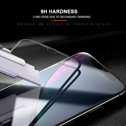 For iPhone 11 / XR mocolo 0.33mm 9H 2.5D Silk Print Tempered Glass Film, iPhone XR