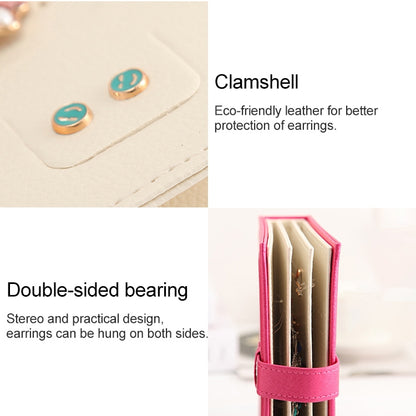 Book Shape Creative Portable Ear Stud Earrings Display Rack Jewelry Storage Box