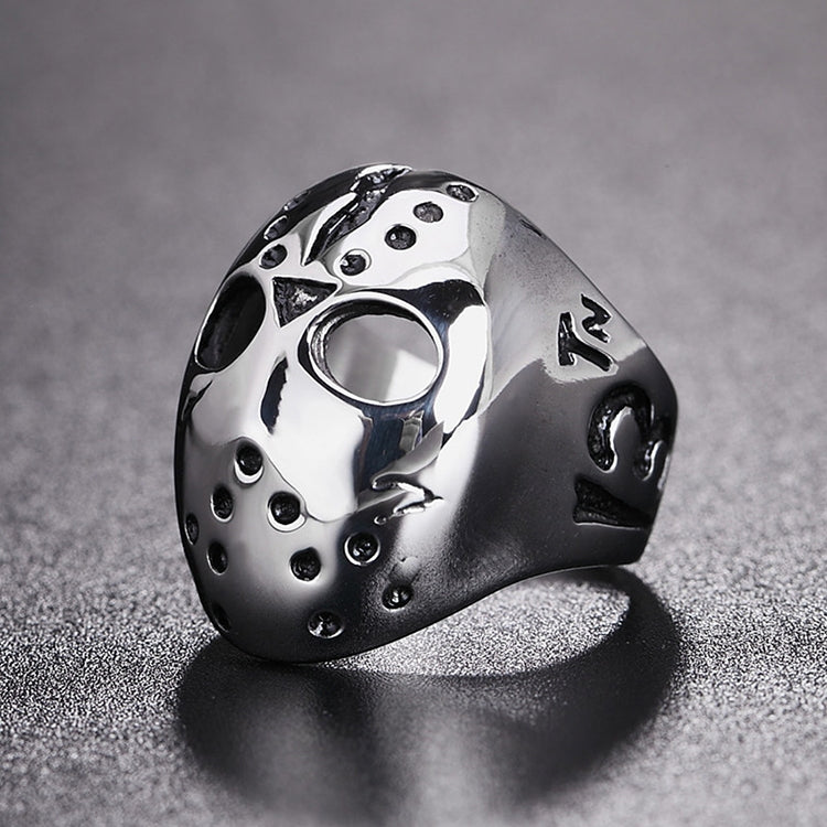 Anillo de acero de titanio para hombre, estilo punk, gótico, rock, máscara, calavera, talla estadounidense: 11, diámetro: 20,7 mm, perímetro: 65 mm, diámetro: 20,7 mm.