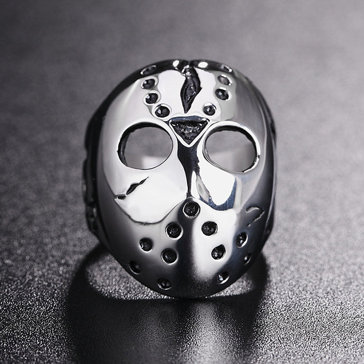 Anillo de acero de titanio para hombre, estilo punk, gótico, rock, máscara, calavera, talla estadounidense: 11, diámetro: 20,7 mm, perímetro: 65 mm, diámetro: 20,7 mm.