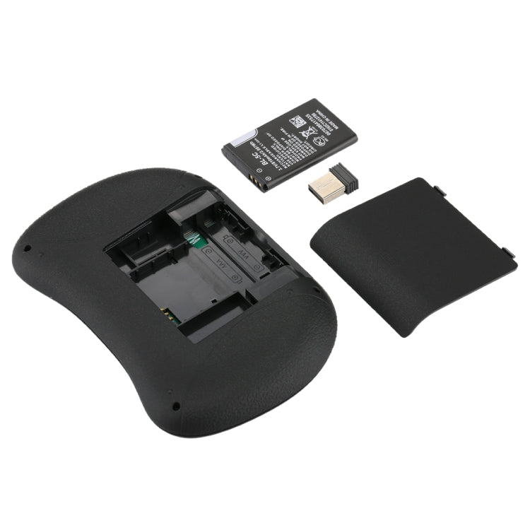 Teclado QWERTY sem fios Mini i8 de 2,4 GHz com retroiluminação a cores, touchpad e comando multimédia para PC, Android TV Box, Xbox Player e smartphones. A retroiluminação pode ser alterada a cores.